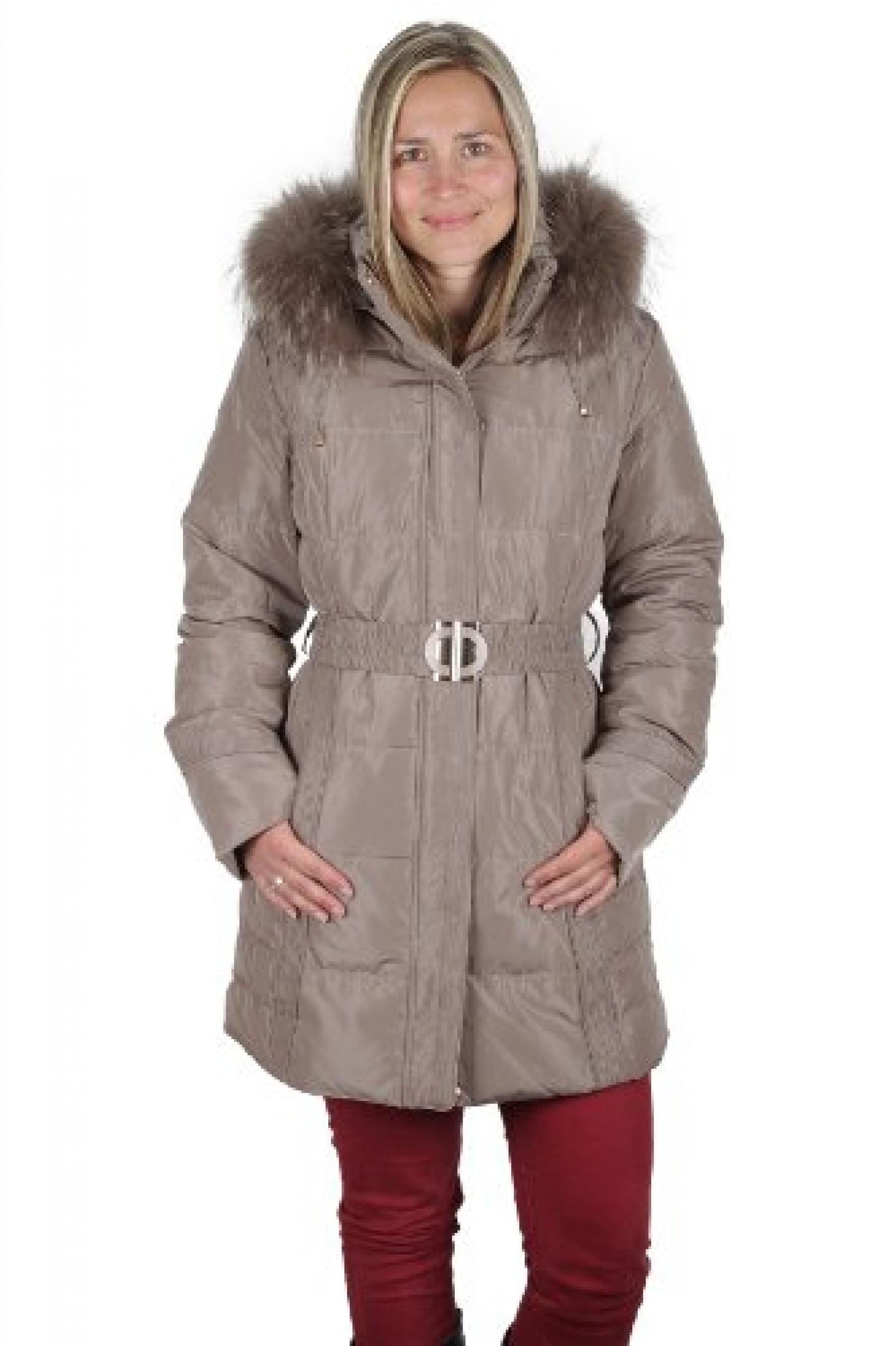7727 Damen Daunenjacke "OLANMEAR" mit Echtfellkapuze braun/grau 7727 Damen Daunenjacke "OLANMEAR" mit Echtfellkapuze braun/grau